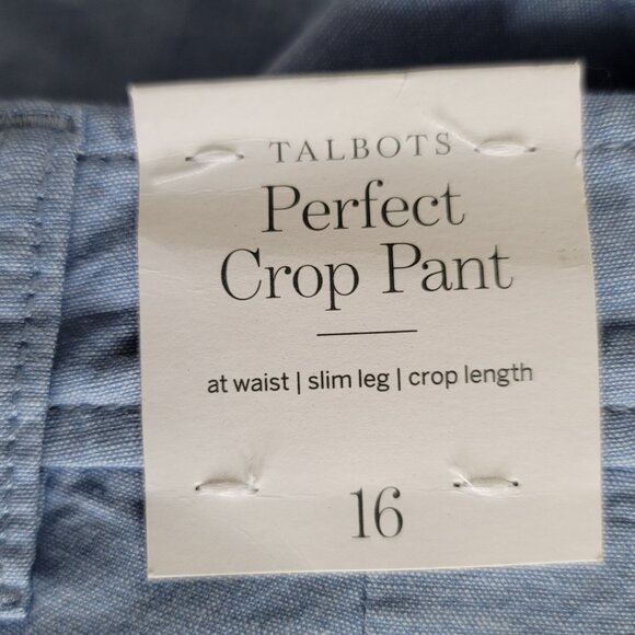 ***Talbots Perfect Crop Pants Light Blue Size 16 - New with Tag!*** - Picture 3 of 9